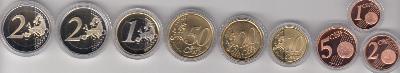 Beschrijving: 5,88 Euro Set(9) no case